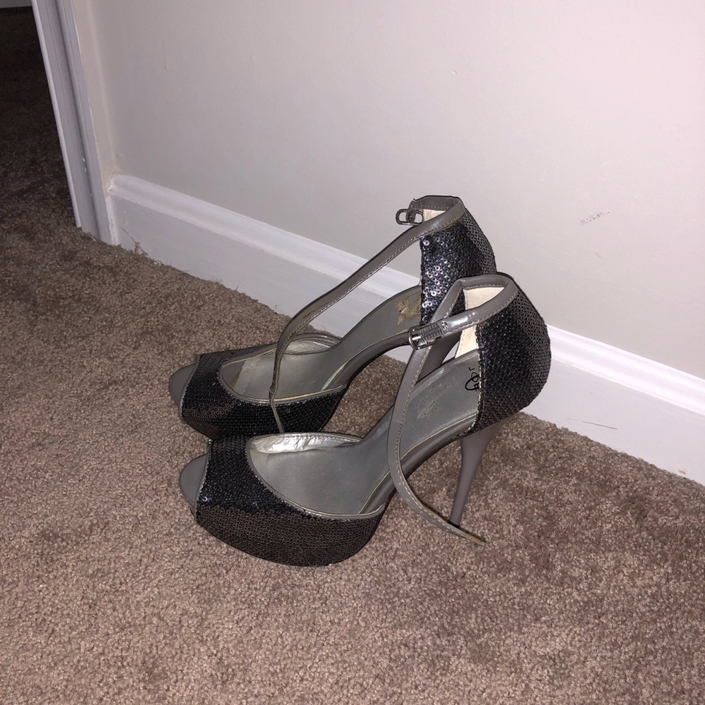 Silver sparkle shoes